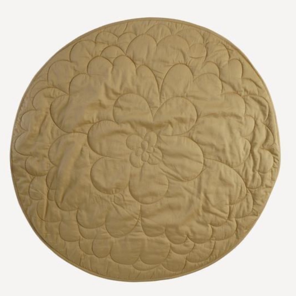 Kate Quinn Flower Quilted Mat Apple Cinnamon - Organic Cotten Sateen Woven